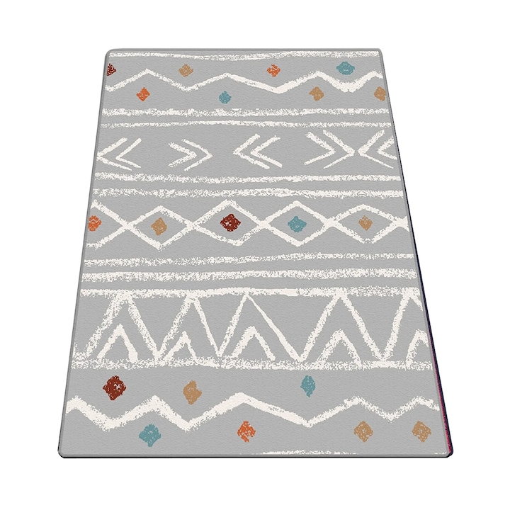 Covor de bucatarie Balocco, Gri, anti-alunecare, lavabil, 100 x 200 cm