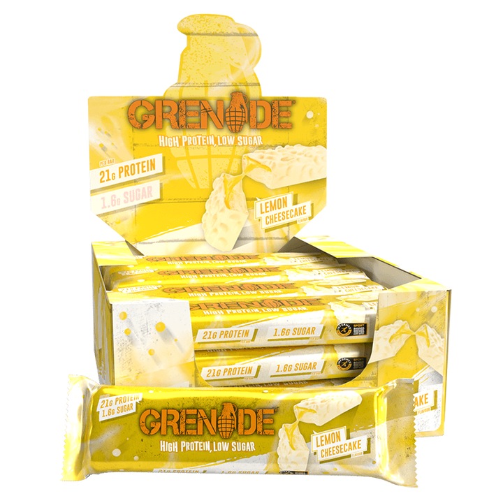 Cutie 12 Batoane Proteice Grenade Protein Bar, Lemon Cheesecake, 60g