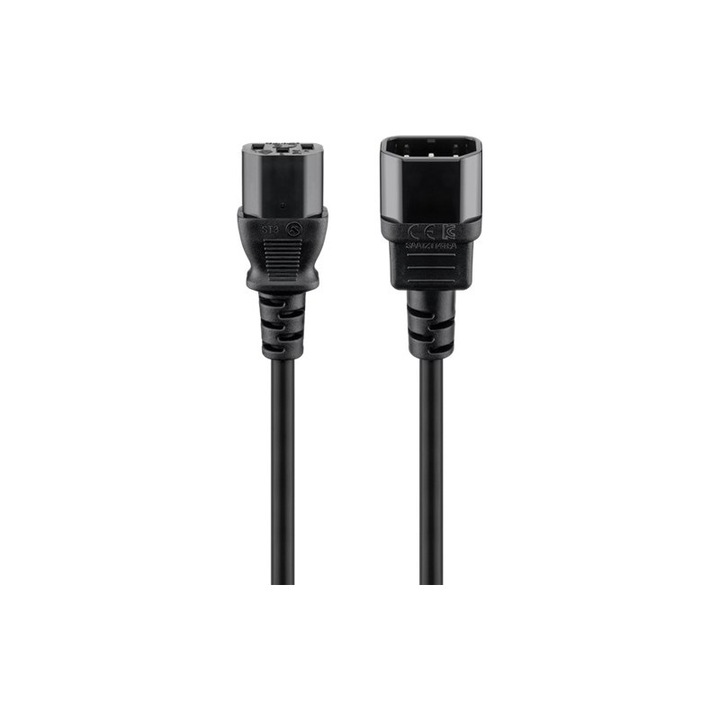 Cablu de alimentare C14 tata - C13 2m negru Goobay