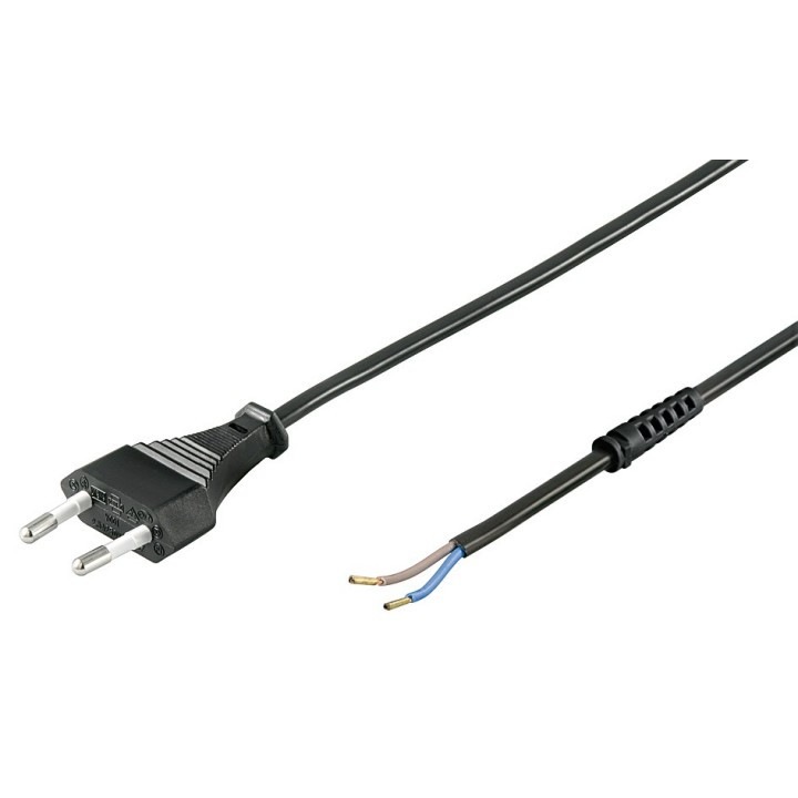 Cablu alimentare cu fisa EU 2x0.75mmp 1.5m negru IP20 Goobay