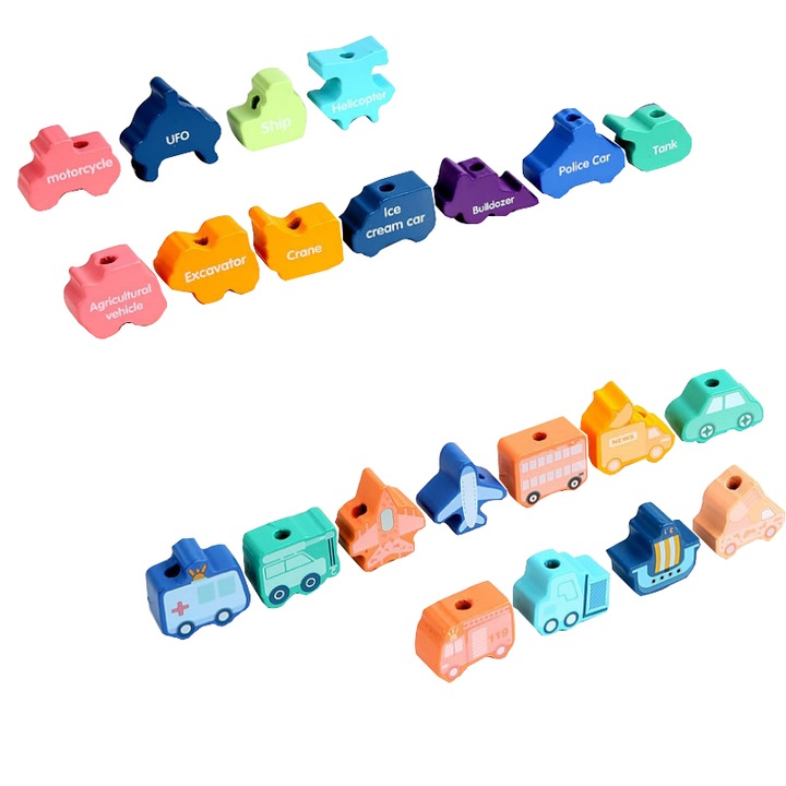 Joc educativ de snuruit, JCR-22, 22 piese, varsta peste 3 ani, multicolor