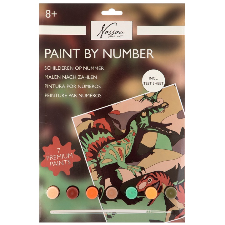 Комплект за Рисуване по Номера, DiamantArt, Динозаври Размер А4