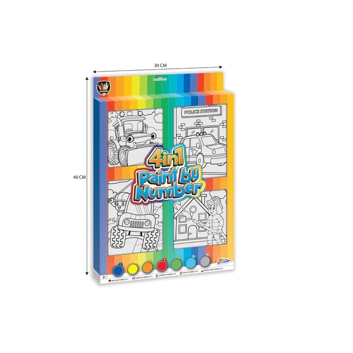 Комплект за Рисуване по Номера, DiamantArt, Превозни средства, Пожарникар и Полицай