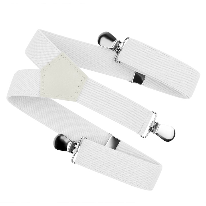 Bretele pentru copii, Unisex, Aleszale, Alb, 57 cm