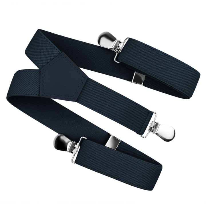 Bretele pentru scoals pentru copii, Unisex, Aleszale, Albastru inchis, 43 cm