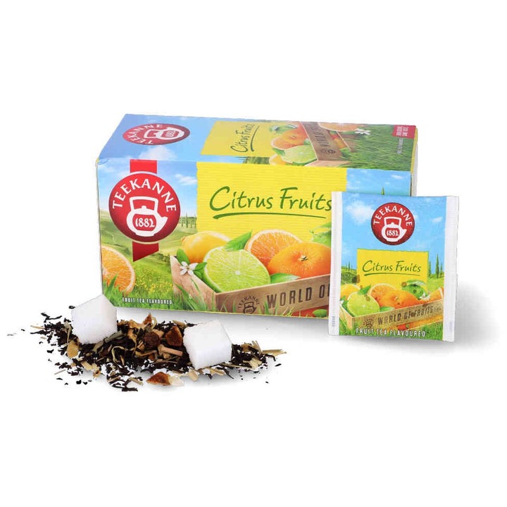 Ceai de fructe, Teekanne, Citrice, Aroma fructata, Pliculete, 45 g