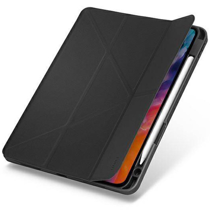 Husa de protectie UNIQ Transforma Rigor Antimicrobial pentru iPad Air 10,9 (2020), Charcoal Gri