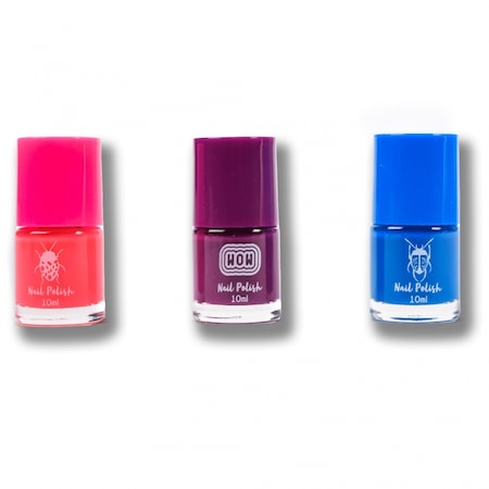 Lacuri Roz Set 3 lacuri de unghii Poptastic pentru fetite, 10 ml, Mov, Albastru ...