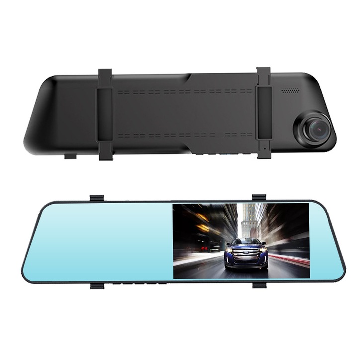 Camera auto tip oglinda retrovizoare cu doua camere/Rearview mirror, ecran 5.5 inch touch screen, night vision