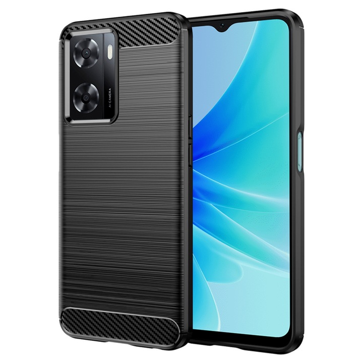 Калъф за Oppo A57 4G / Oppo A57s / OnePlus Nord N20 SE, Techsuit Carbon Silicone, черен