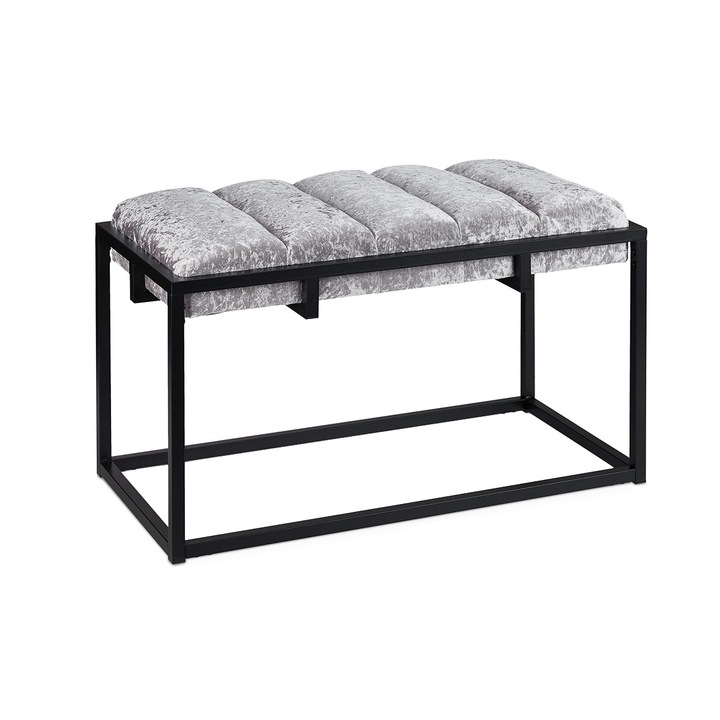 Индустриална пейка, метална рамка, дебела кадифена възглавница