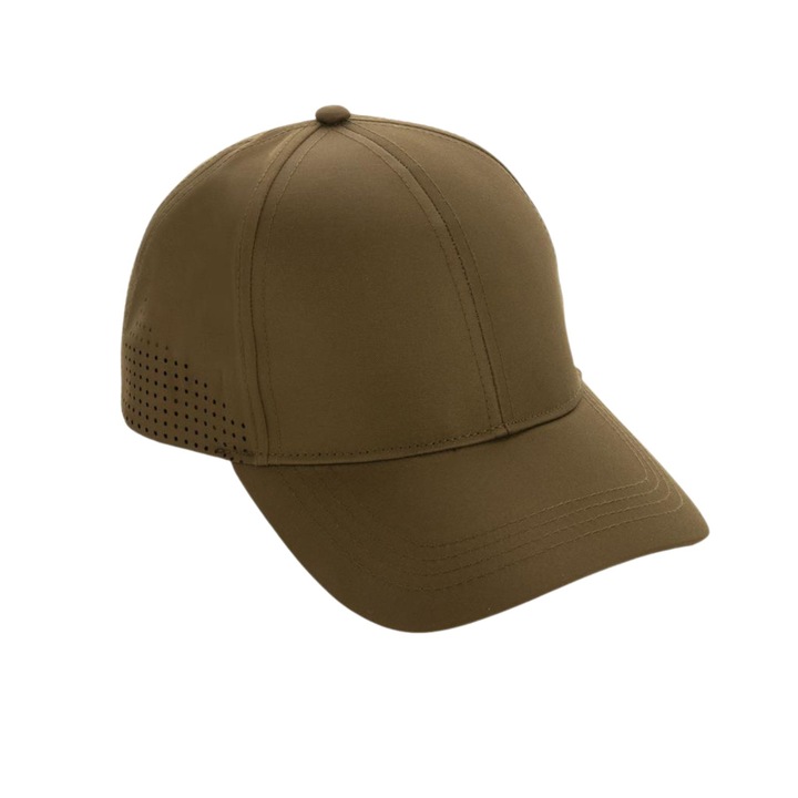 Sapca sport Accra, material sustenabil, 6 panouri, inchidere curea, marime universala, unisex, kaki