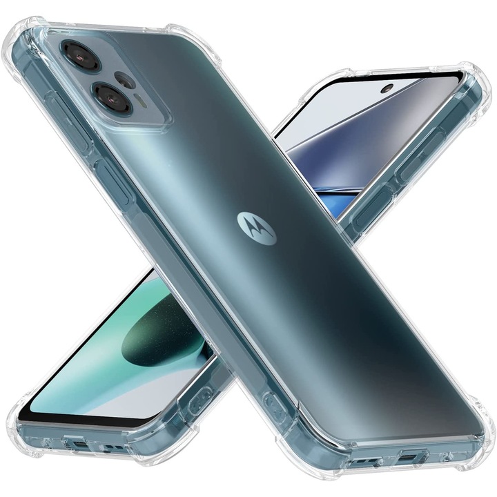 Husa silicon transparenta compatibila cu Moto G13 / Moto G23, Patru colturi rezistent la socuri