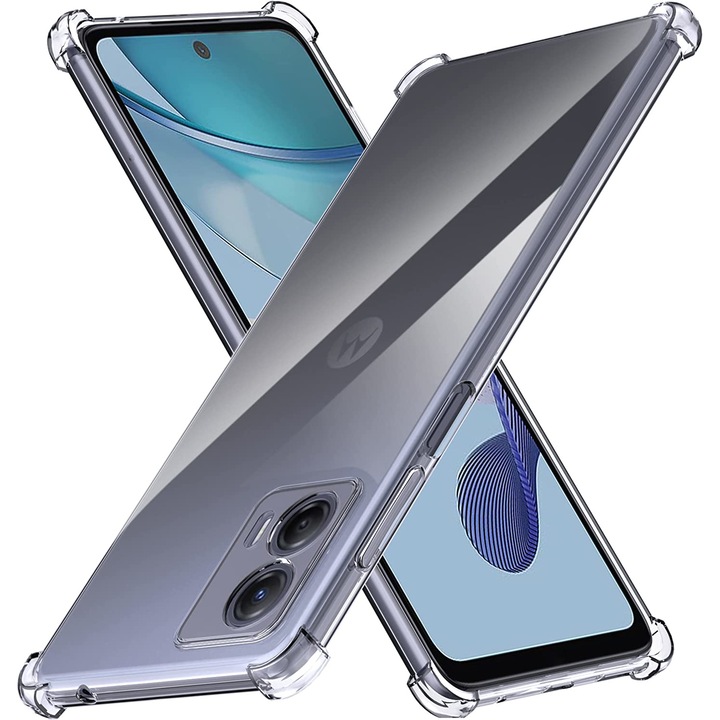 Husa silicon transparenta compatibila cu Moto G53, Patru colturi rezistent la socuri