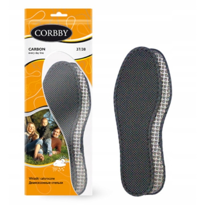 Комфортни антибактериални стелки, Corbby, С въглен, Номер 37-38