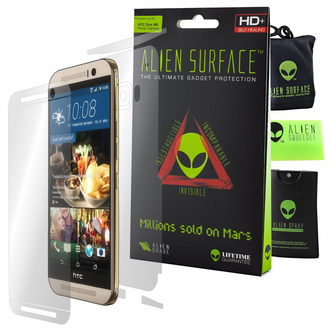 Folie Alien Surface HD, HTC One M9 Prime Camera, protectie ecran, spate, laterale + Alien Fiber Cadou