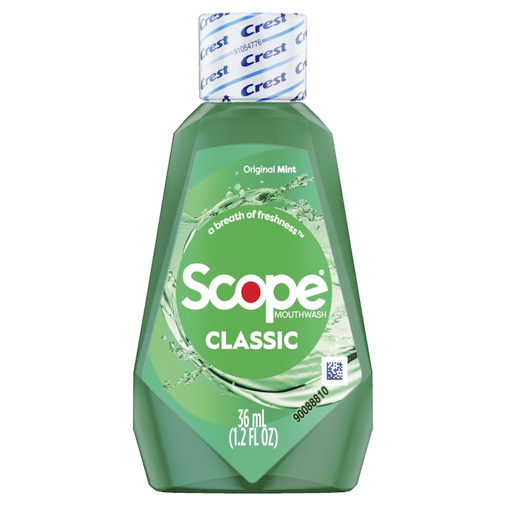 Szájvíz, Crest Scope Classic, erős menta ízű, CPC-vel, 36 ml