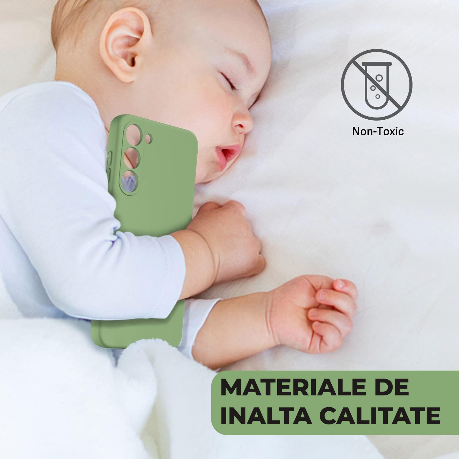 Husa Daden® Soft Silicone compatibila cu Samsung S23 Plus, Interior din Microfibra, Protectie la camera, Protectie sporita, Verde