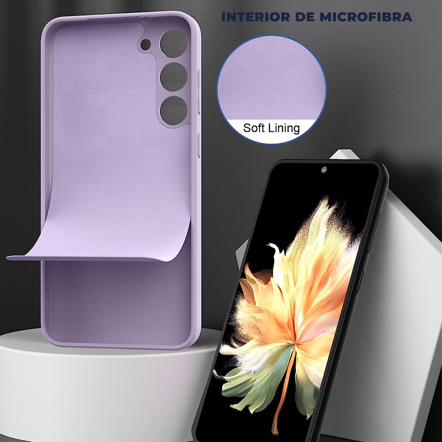 Husa Daden® Soft Silicone compatibila cu Samsung S23 Plus, Interior din Microfibra, Protectie la camera, Protectie sporita, Mov