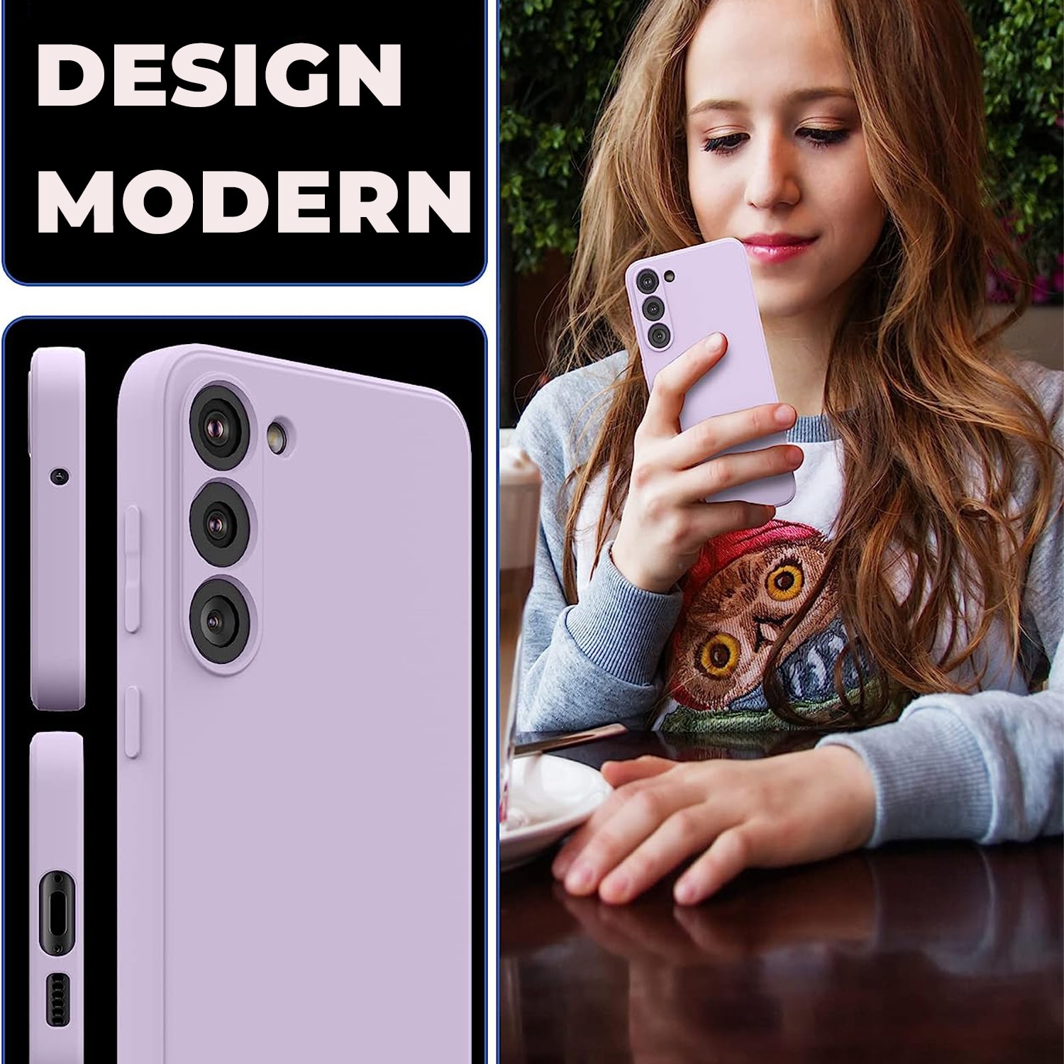 Husa Daden® Soft Silicone compatibila cu Samsung S23 Plus, Interior din Microfibra, Protectie la camera, Protectie sporita, Mov