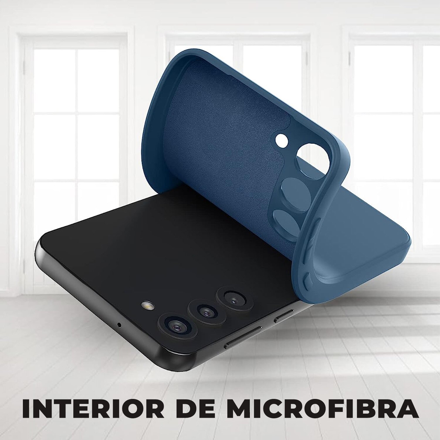 Husa Daden® Soft Silicone compatibila cu Samsung S23, Interior din Microfibra, Protectie la camera, Protectie sporita, Albastru inchis
