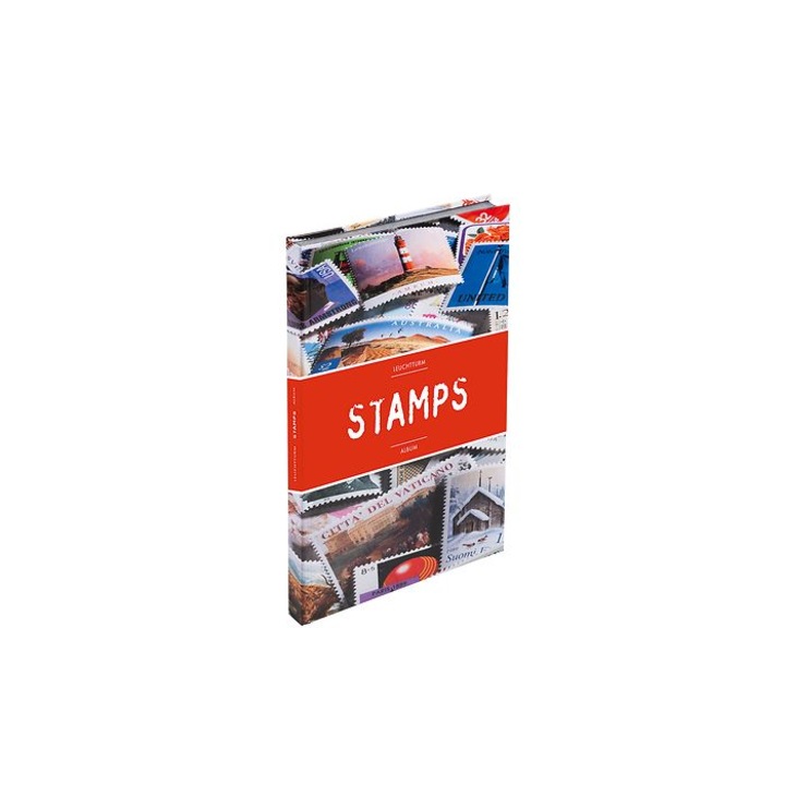 Clasor Stamps, A4, 32 pag negre, banda rosie - 361242