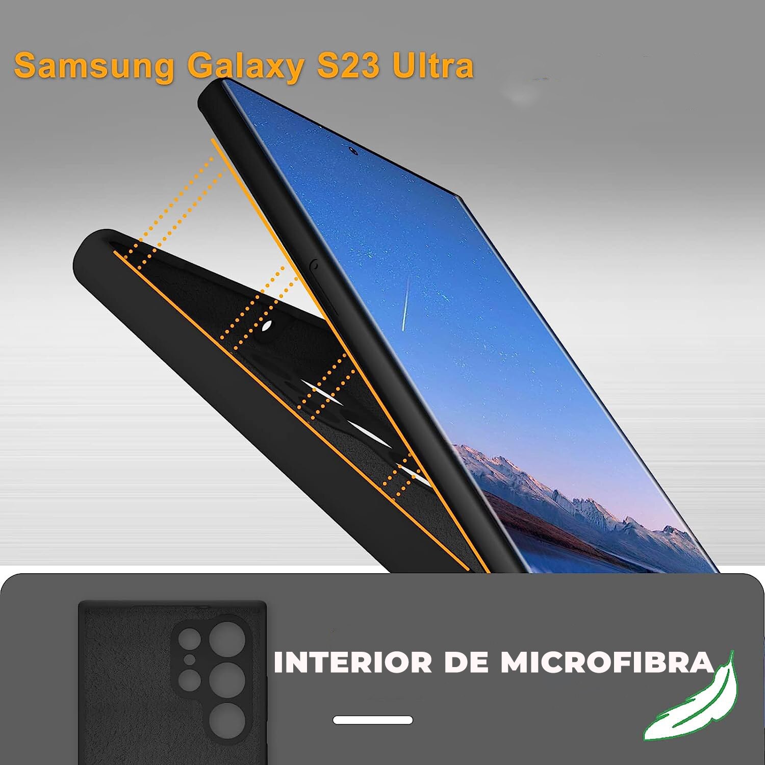 Husa Daden® Soft Silicone compatibila cu Samsung S23 Ultra, Interior ...