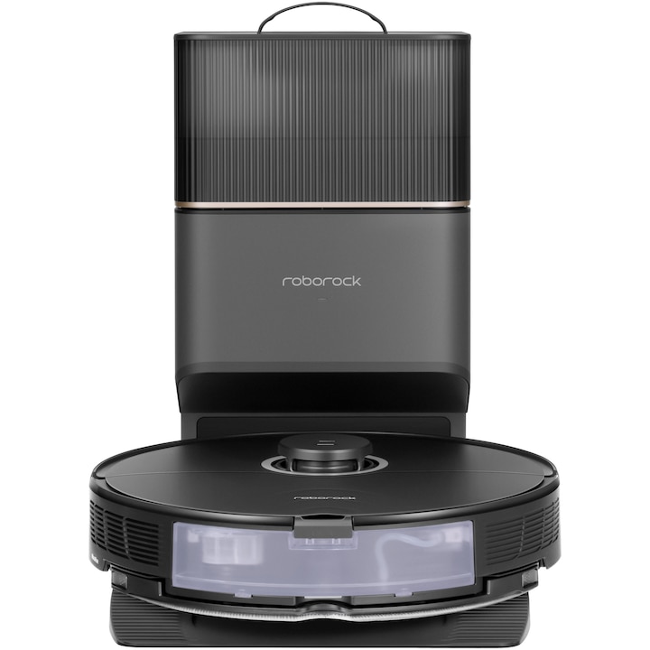 Робот прахосмукачка Roborock S8 Plus, S8P52-00, Прахосмукачка и моп, 5200 mAh, 6000Pa, Контейнер за прах 750 мл, 4 сензора, 4 карти, 50 W, Автономност 180 мин, Черен