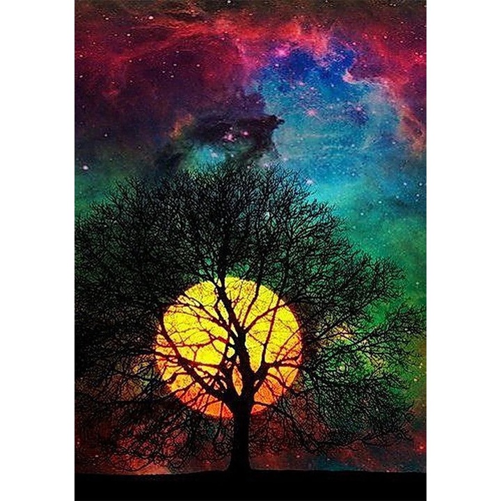 Kit pictura cu diamante, 3D, Peisaj, 30x40cm, Multicolor