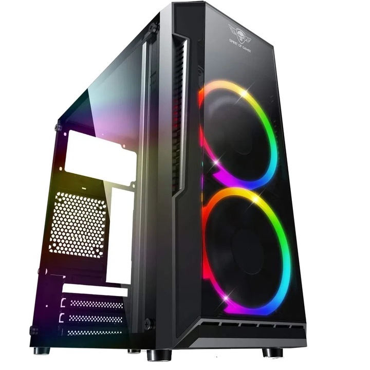 Spirit Of Gamer Deathmatch 3 táp nélküli ablakos mATX ház fekete (6001RA) (sog6001RA)