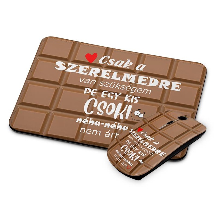 Egy kis csoki vezetéknélküli egér és egérpad