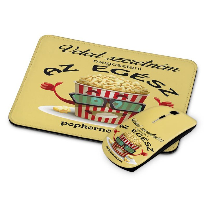 Popkorn vezetéknélküli egér és egérpad