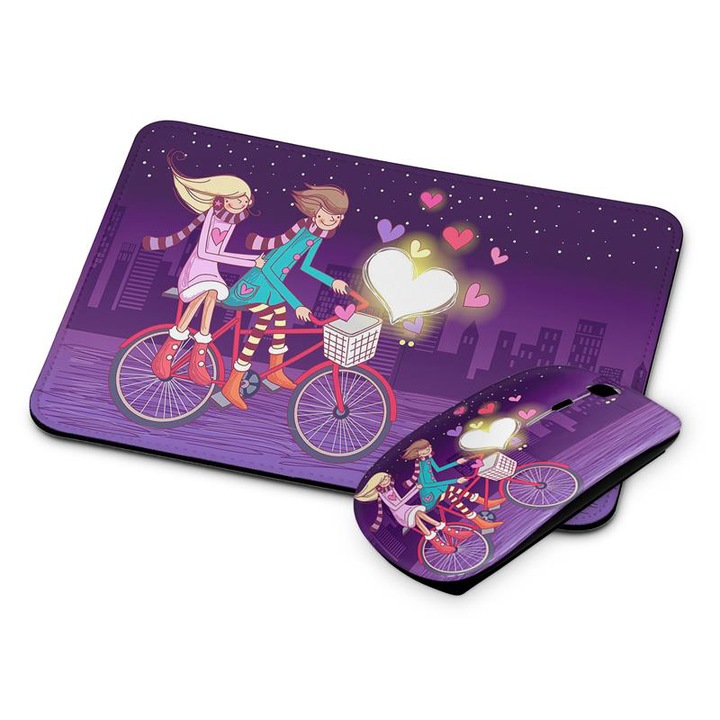 Éjjeli randevú vezetéknélküli egér és egérpad