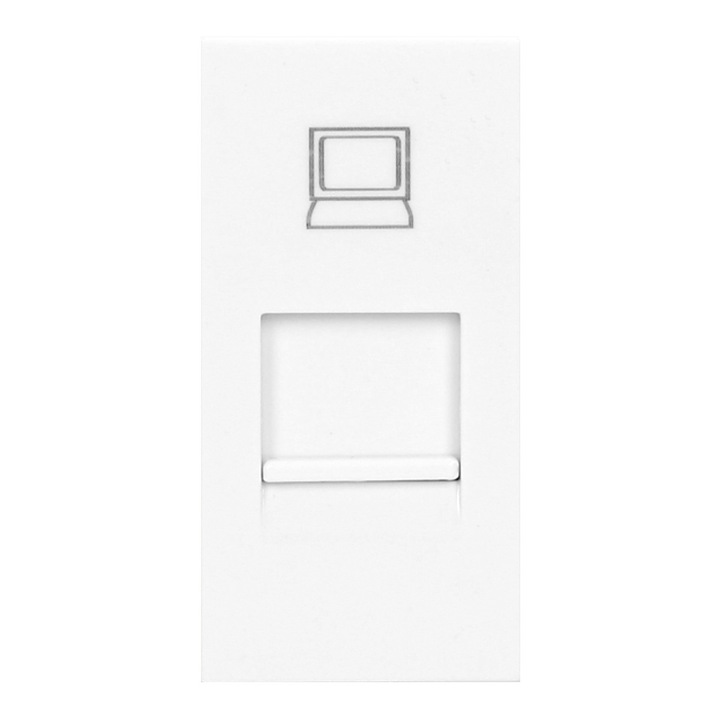 Priza internet RJ45, 1 modul, pentru prizele de blat Orno Norgen, alb