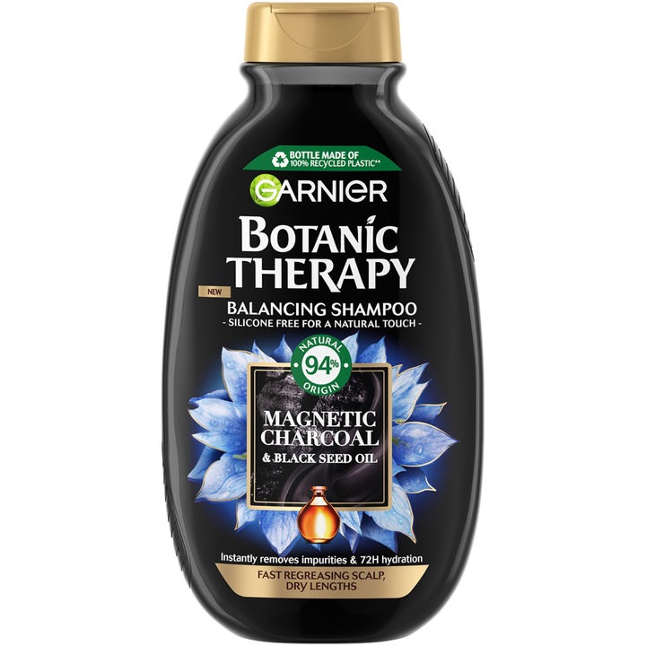 Sampon Garnier Botanic Therapy Magnetic Charcoal & Black Seed Oil, 400 ml