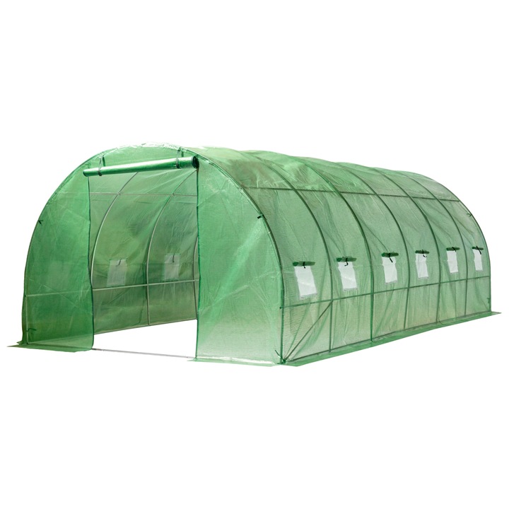 Kerti polytunnel 600x300x200 cm, nabbi, Üvegház, zöld