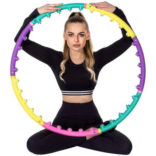Hula Hoop Fitness SPRINGOS Avec Poids Et Picots - 120cm, Pour Sculpter Taille Et Fessiers