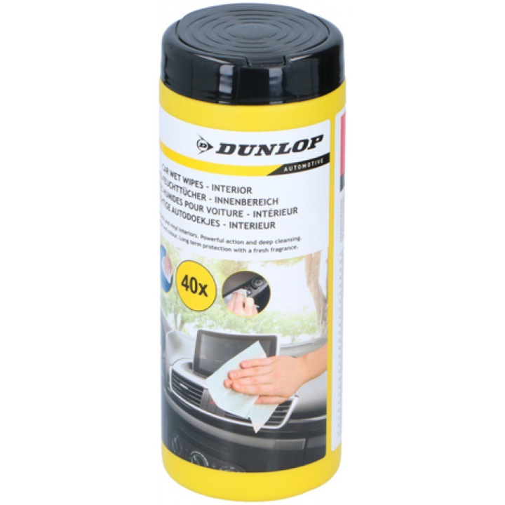 Dunlop nedves törlőkendő autóba 40 db
