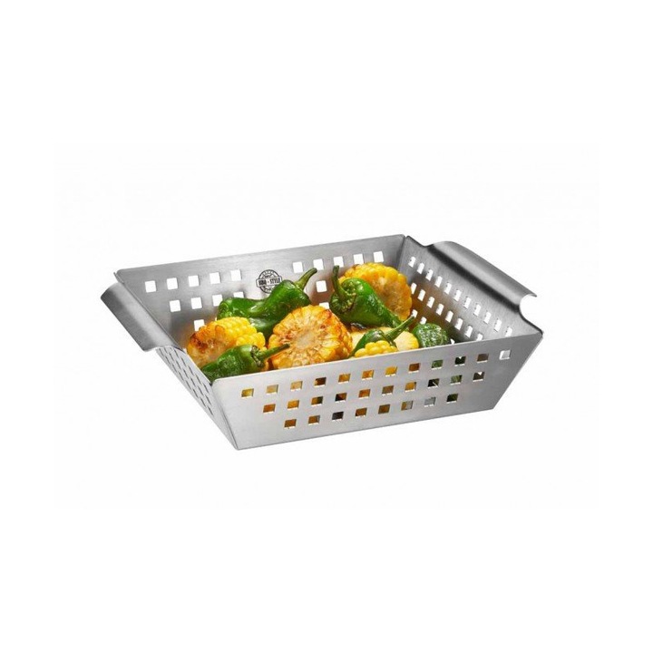 Tava pentru gratar, Gefu, Inox, Gri