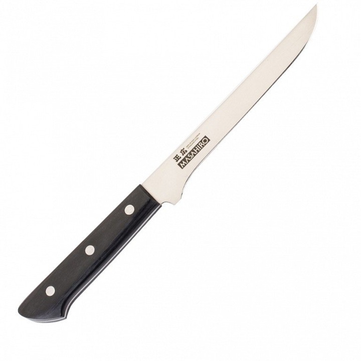 Csontozó kés, Masahiro, Rozsdamentes acél, 16 cm, Fekete/Ezüst