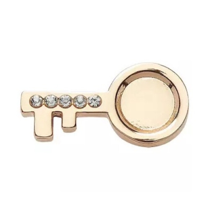 Klumpa kiegészítő, Crocs, Kulcsdizájn, 10x2cm, Arany