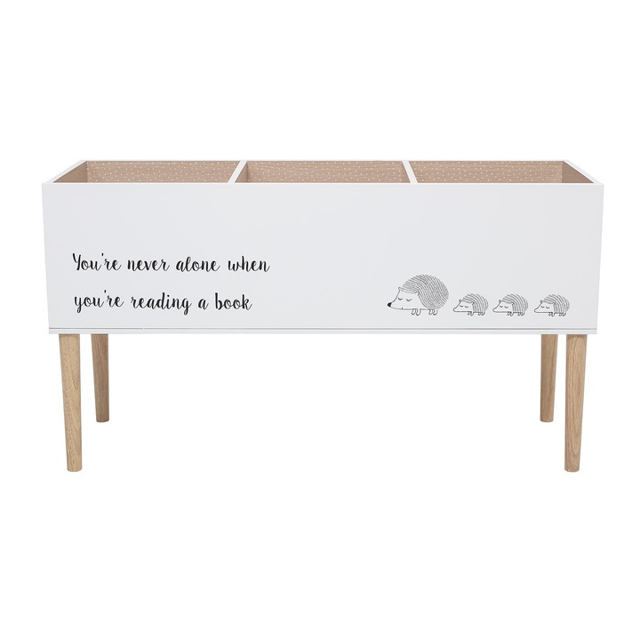 Biblioteca pentur copii, Bloomingville, Lemn de pin, 90x30x50cm, Alb