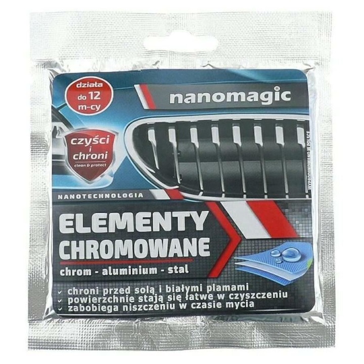 Servetele umede Nano pentru elemente crom ElementyChromowane, 06827 NanoMagic