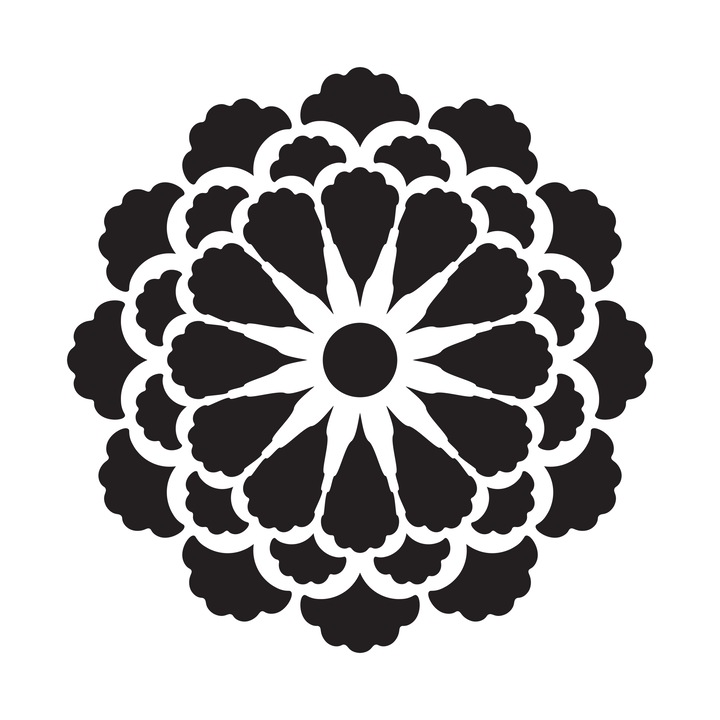 Sablon constructii 3D Layerd Peony, 50x50cm, reutilizabil, plastic