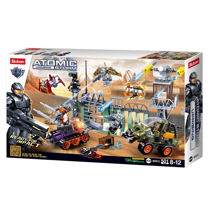 Set blocuri constructie Space war, Sluban, Compatibil cu Lego/Cobi/Blocki/Leui, 501 piese, Plastic, Multicolor