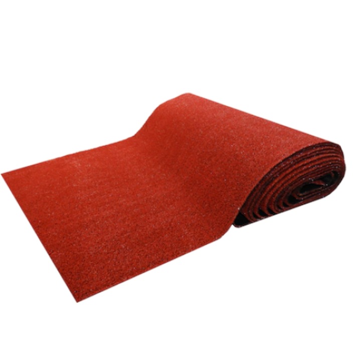 Gazon artificial decorativ, Unicolor, Rosu, 4m latime cu 8m lungime