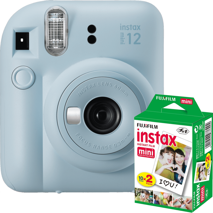 Фотоапарат за моментни снимки Fujifilm Instax Mini 12 Pastel Blue + Film Mini 2x10