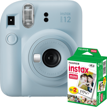 Aparat foto instant Fujifilm Instax Mini 12 Pastel Blue + Film Mini 2x10