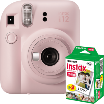 Aparat foto instant Fujifilm Instax Mini 12 Blossom Pink + Film Mini 2x10