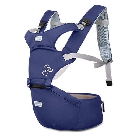 Marsupiu ergonomic MOSMAOO cu scaunel, 3-20 kg, Albastru